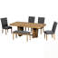 Ensemble de table de salle à manger extensible 6 pièces avec banc et 4 chaises rembourrées-373007961-373007962