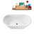 59" Streamline Soaking Glossy White Freestanding Tub and Tray With Internal Drain-101413297