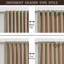Rideaux 100% occultant en velours beige champagne, ensemble de 2 rideaux doublés avec passe-tringle