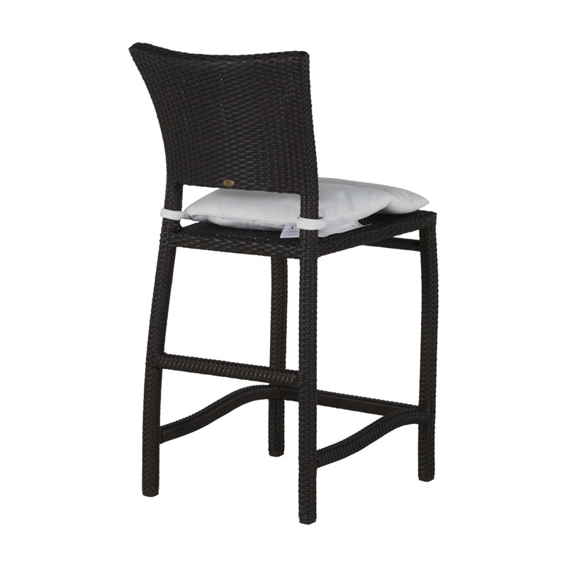 Skye 30" Patio Bar Stool with Cushion, Oyster, Dove Sunbrella® Linen, Welt