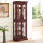 Cabinet Curio avec tablettes réglables et panneau arrière en miroir, portes en verre trempé (cerisier, 6 niveaux)-824978805