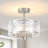 4 - Light 12.16'' Modern Industrial Drum Candle Semi Flush Mount Ceiling Light Fixture With Glass Panels Shade-183238535