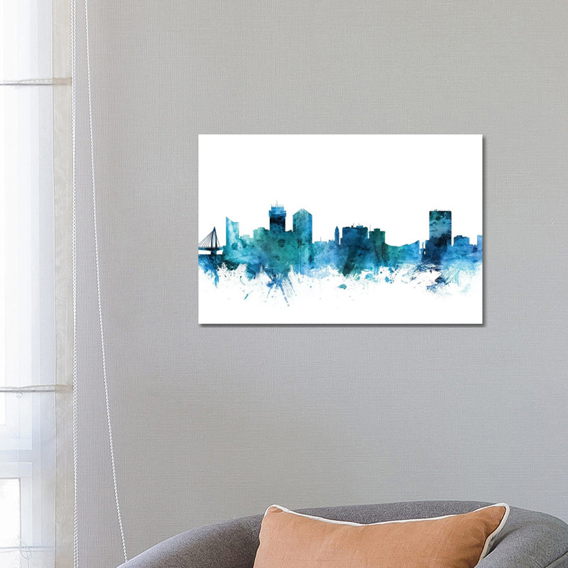 Wichita, Kansas Skyline by Michael Tompsett - 1 Piece Wrapped Canvas Wall Art, 66.04 cm H x 45.72 cm W x 3.175 cm D