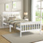 Lit simple en bois massif: plateforme avec tête de lit paisible et base de matelas, aucun sommier requis, conception en chêne et stable, couleur blanche