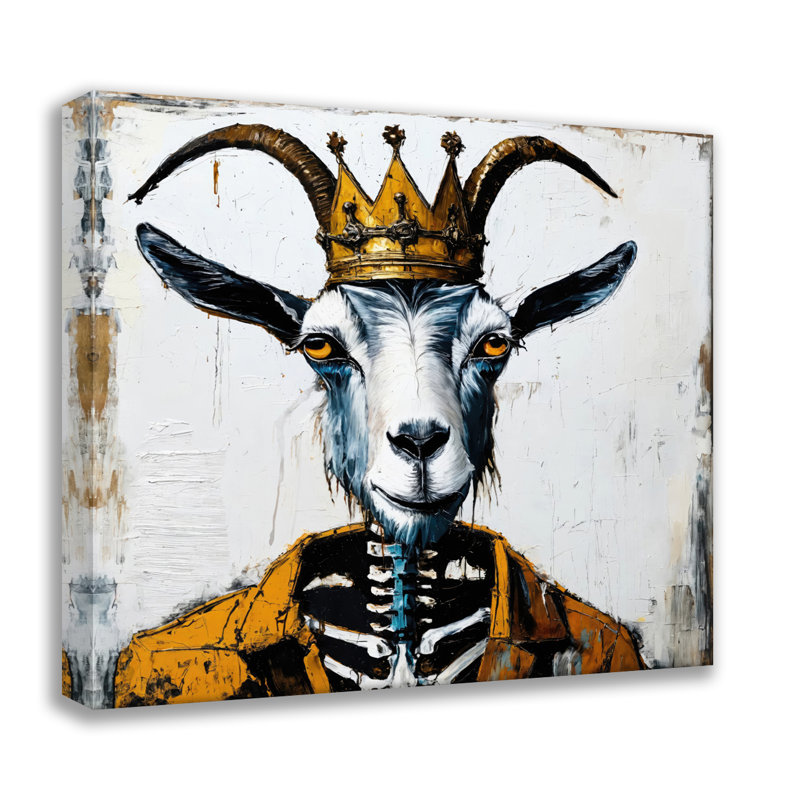 Chèvre 2-Hommage-Basquiat, estampe numérique sur toile tendue avec châssis, H 36 po x l 36 po