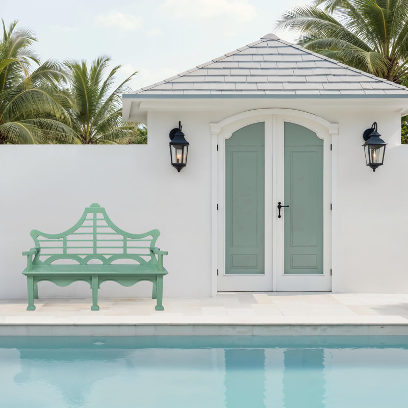 Bay Lake Garden Bench, Jet Black, Palm Island Green