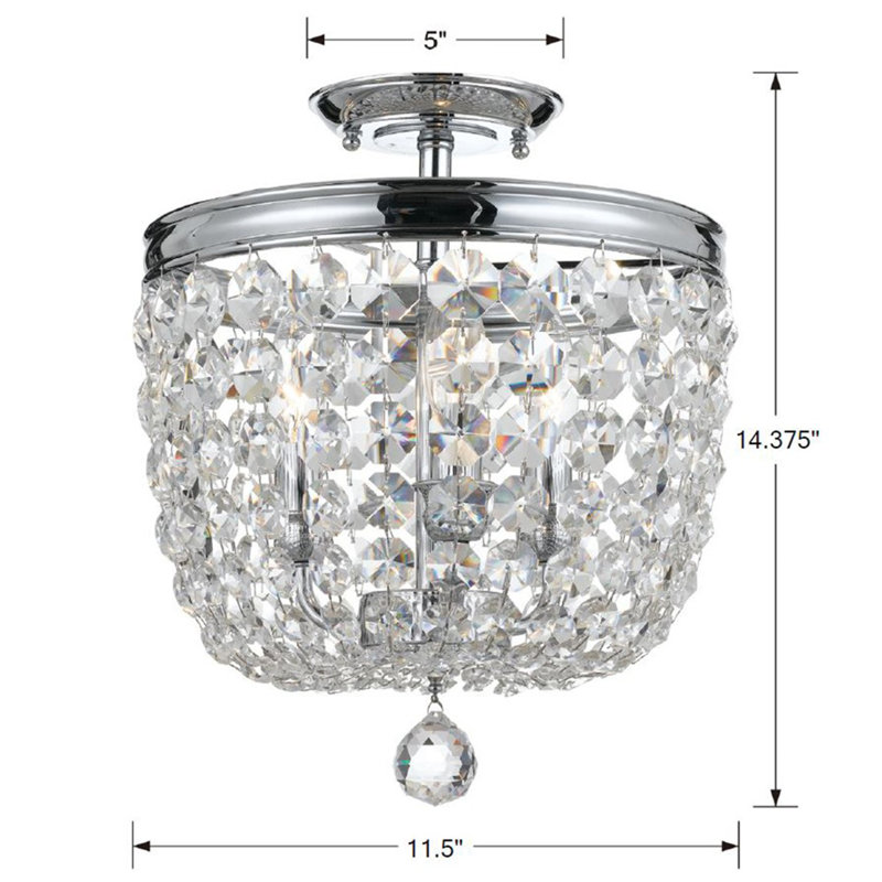 Plafonnier encastré 3 lumières à cuve unique 11,5 po Sargent