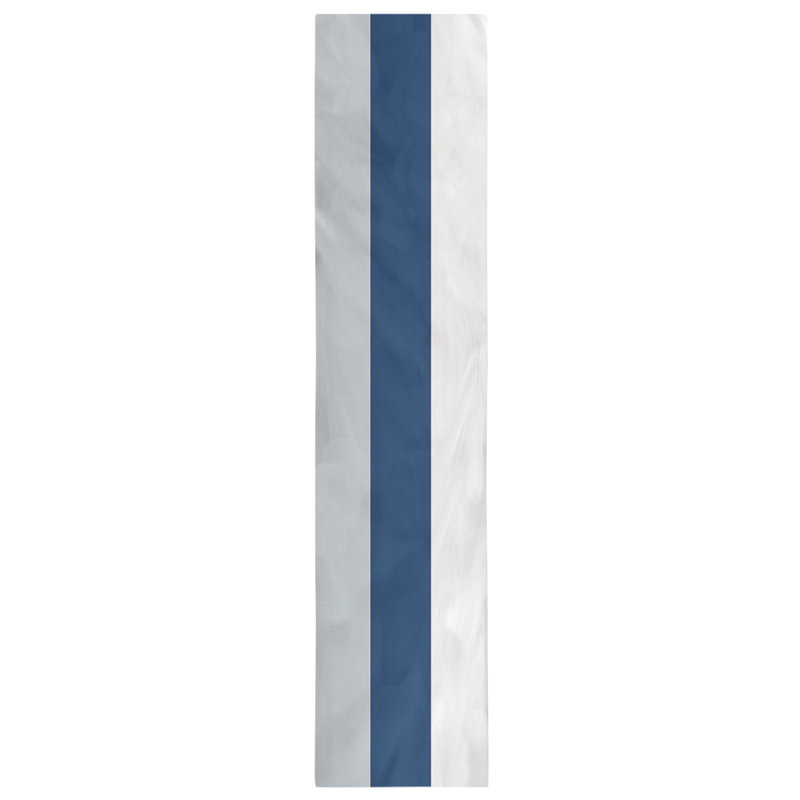 Miami Basketball Table Runner, 72" L x 16" W, Poly Twill, Silver/Navy Blue/White