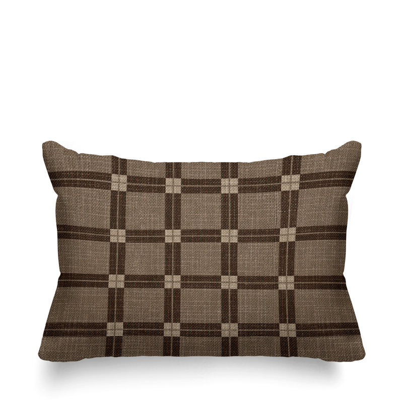 Coussin lombaire en polyester , Brun, H 14 po x l 20 po
