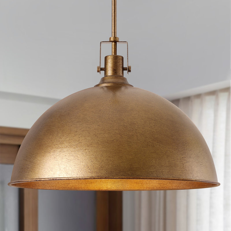 Luminaire suspendu pour îlot de cuisine à 1 dôme 17,7 po Lysander, Bronze Antique, H 56,7 po x l 17,7 po x P 17,7 po