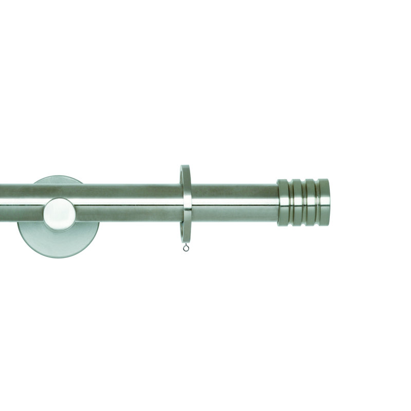 Single Curtain Pole, Black Nickel, 180cm W