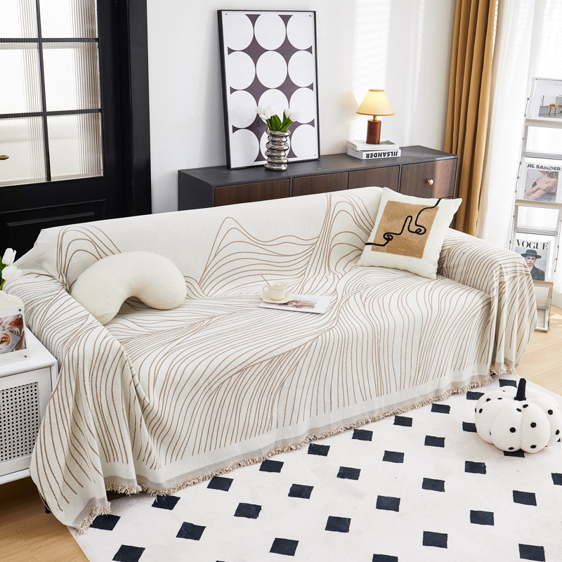 Housse pour canapé en chenille, Crème / beige