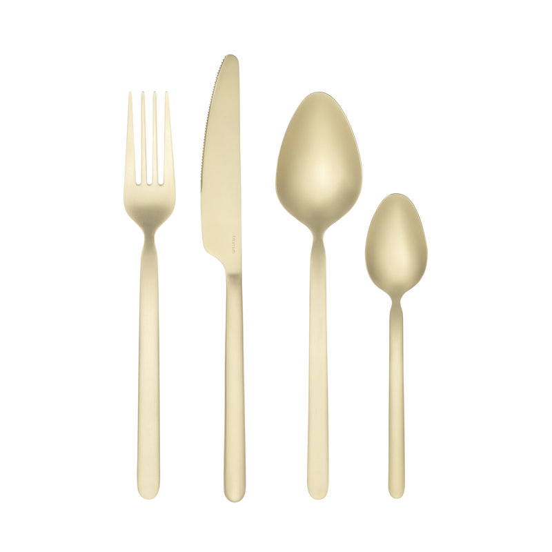 STELLA Flatware Set - Service for 4, Brushed Gold
