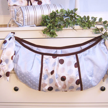 Ash Polka Dots Crib, Blue