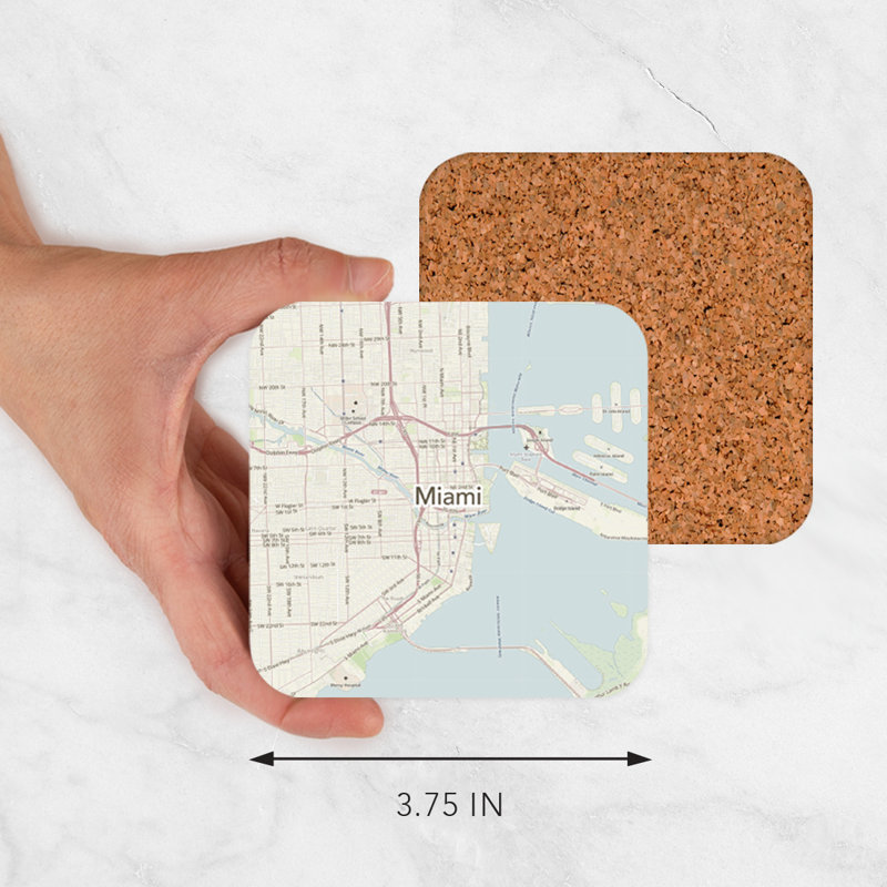 Sous-verre carte des États-Unis, Miami