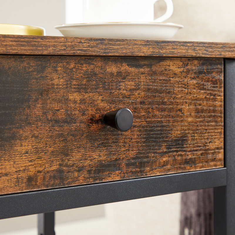 Mae 35cm W Particle Board / Chipboard Bedside Table, Brown/Black