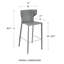 Tabouret de bar Divinia en cuir régénéré gris - ensemble de 2-78040268-78040269