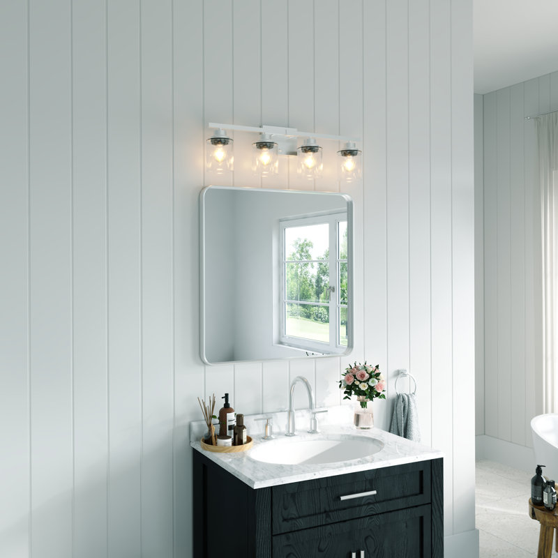 Miroir de salle de bain Waterpar, H 30 po x l 30 po, Argent brossé