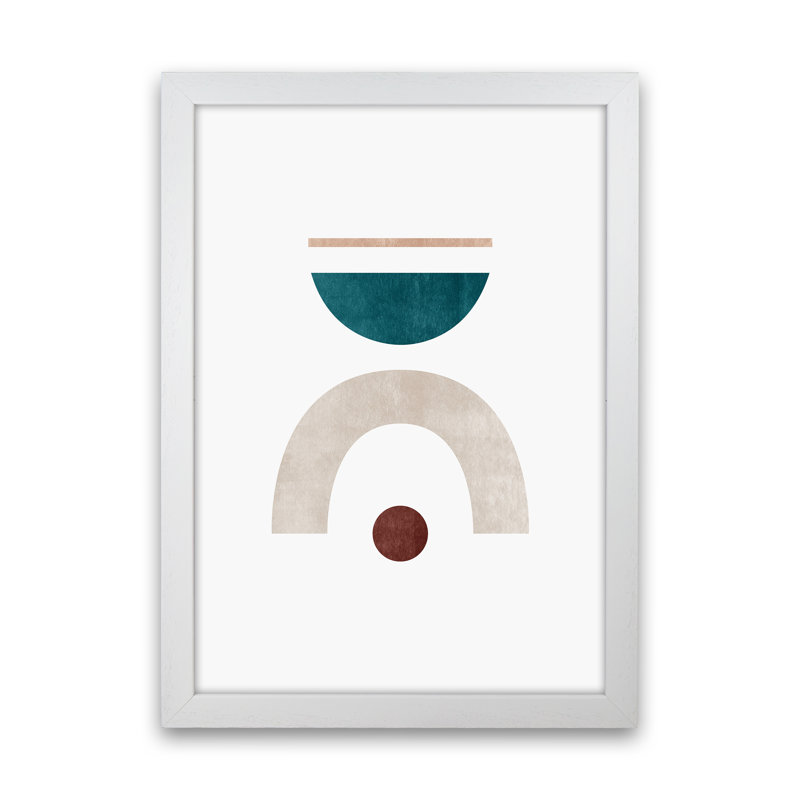 Abstract Geometric No 3 - Print, White Framed, 46cm H x 34cm W x 3cm D