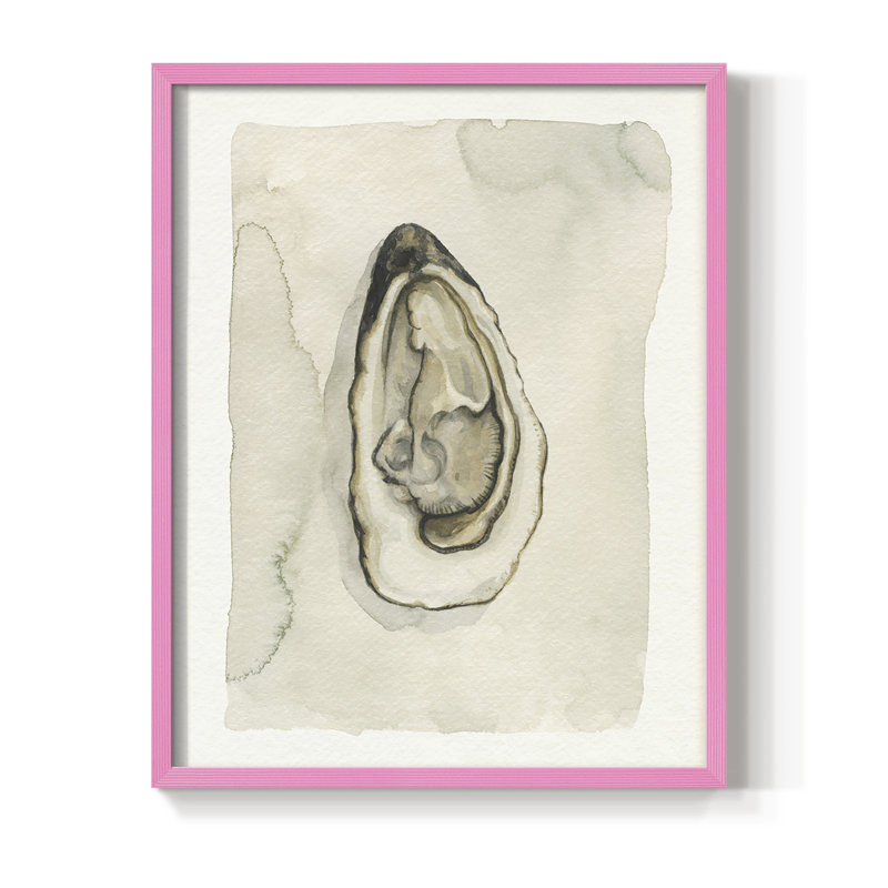 «Soft Half Shell I», reproduction encadrée - bois massif, H 10 po x l 8 po, Rose