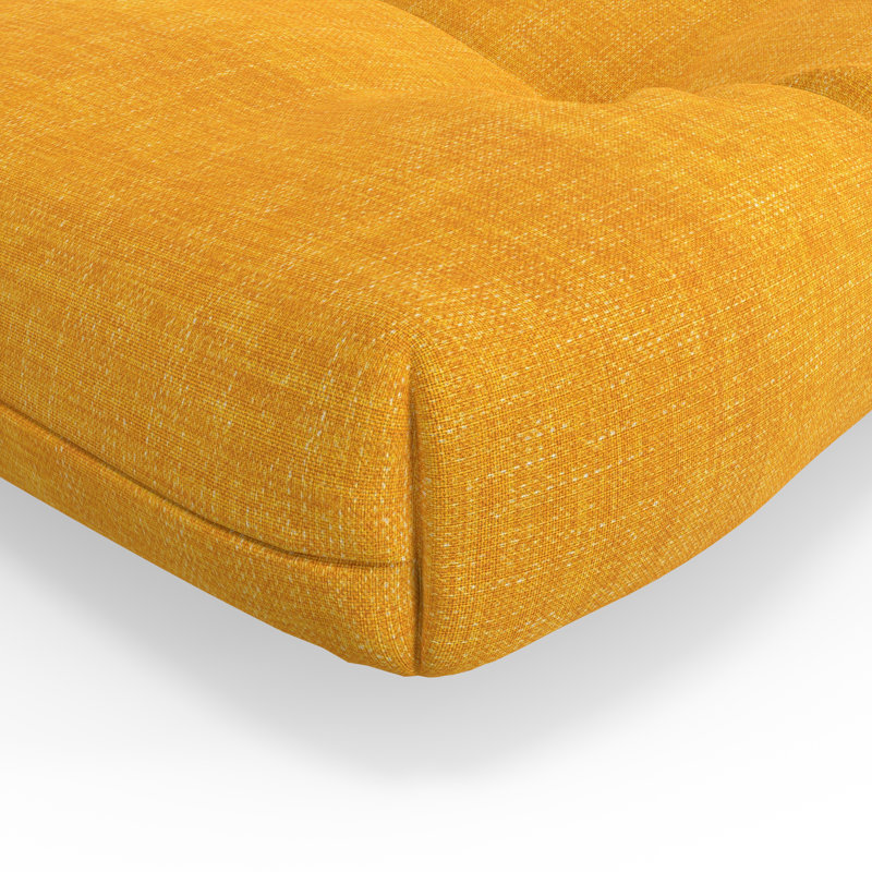 Coussin de balançoire en banc avec attaches Red Barrel Studio®, Jaune, L 60 po x P 18 po
