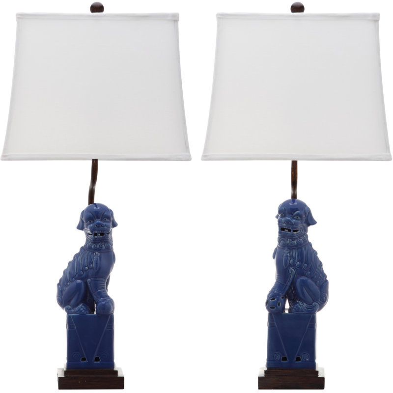Mcchristian Ceramic Table Lamp, Navy