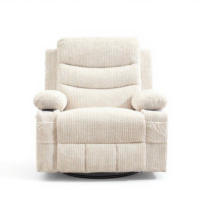 Fauteuil inclinable et pivotant avec massage et chaleur, fauteuil inclinable surdimensionné pivotant sur 360 °