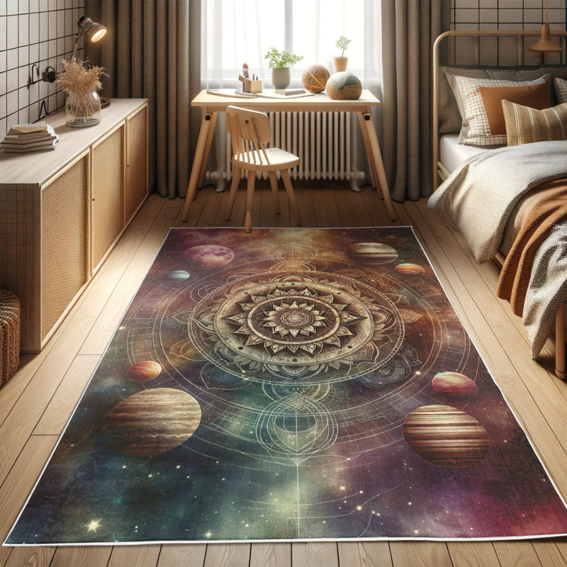 Machine Printed 177cm X 122cm Area Rug