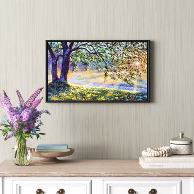 Arbre par les premiers rayons du soleil de l'après-midi - reproduction d'art sur toile
