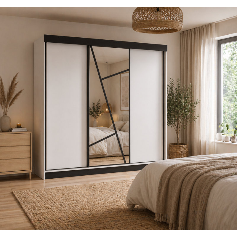 Annelijn 3 Door Wardrobe, 205cm H x 250cm W x 60cm D, White
