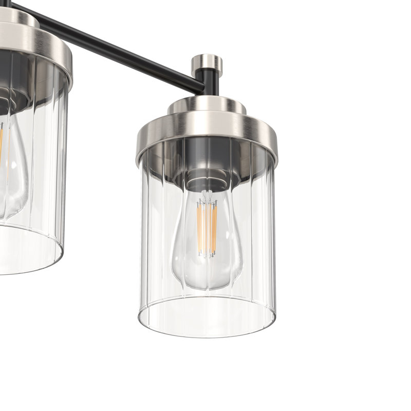 Crelake Dimmable Vanity Light, 4, Matte Black/Brushed Nickel