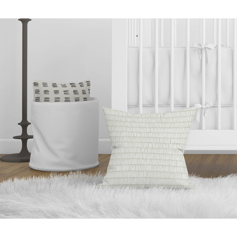 Coussin Ricky Row, Vert clair rayé, H 20 po x l 20 po