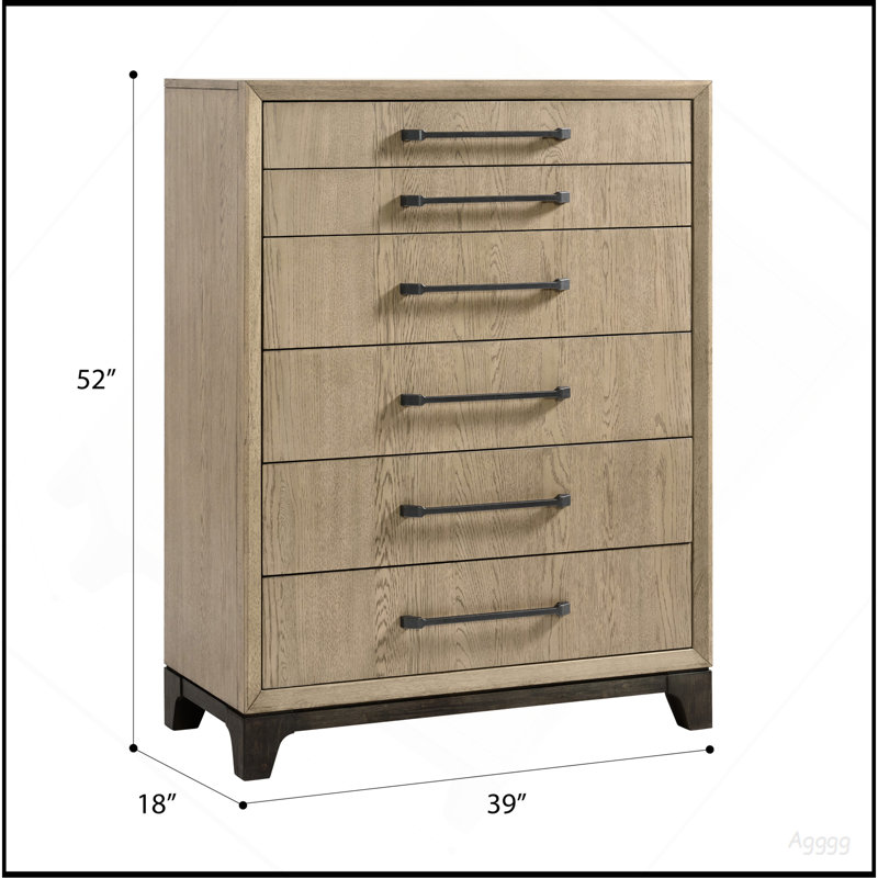 Commode 6 tiroirs caramel et cacao