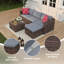 Ensemble de conversation 5 pièces pour patio modulaire en osier brun / gris clair-966544723-966544725