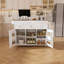 Îlot de cuisine extensible avec table de salle à manger, prise de courant et rangement sur roulettes - parfait pour les petites cuisines et les réceptions