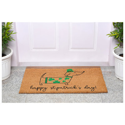 Happy St. Patrick's Dog Doormat 17"x29"