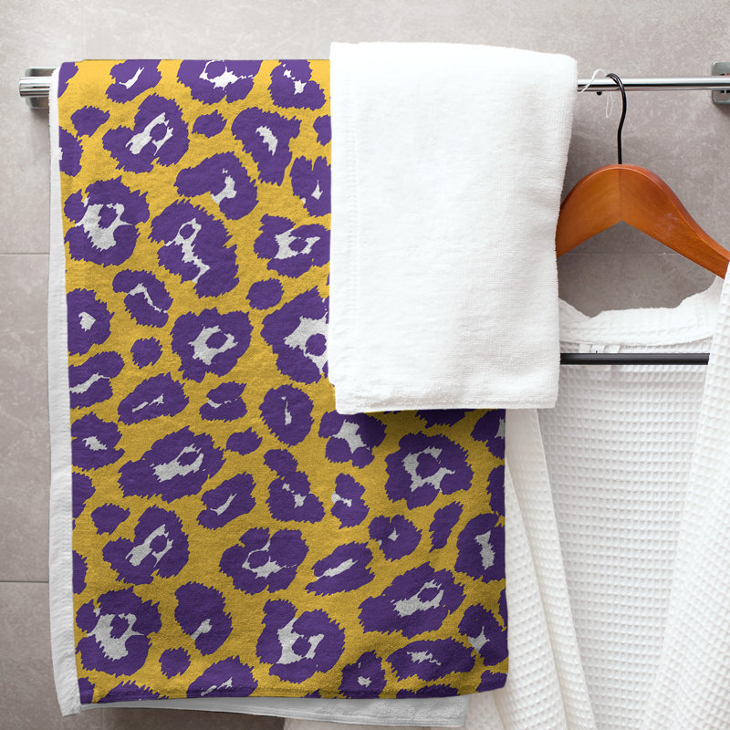 Lucida Bath Towel, Microfiber, Gold/White/Purple