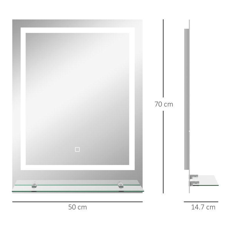 Neomi Rectangle Mirror with Shelves, 70cm x 50cm