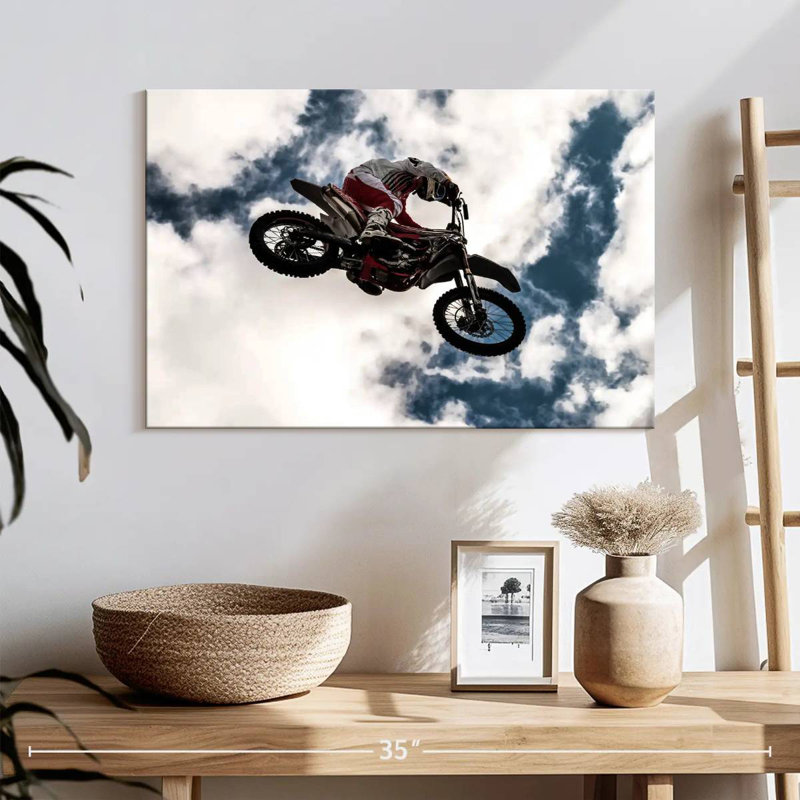 Mehar Motocross Rider In Midair, H 16 po x l 24 po