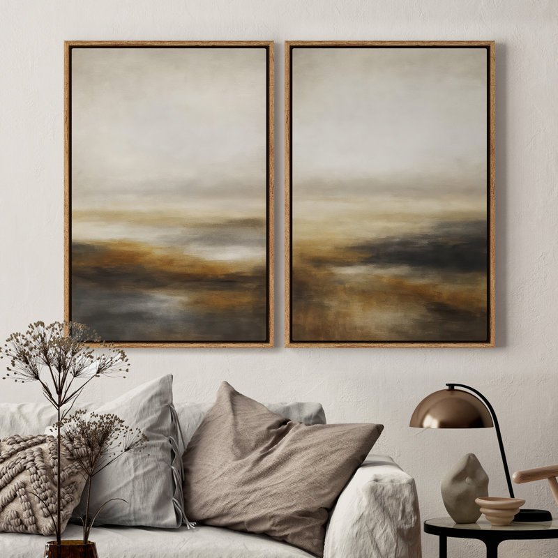 Art mural encadré sur toile, rétro muraux abstraits pour chambre à coucher, Naturel, H 24 po x l 16 po