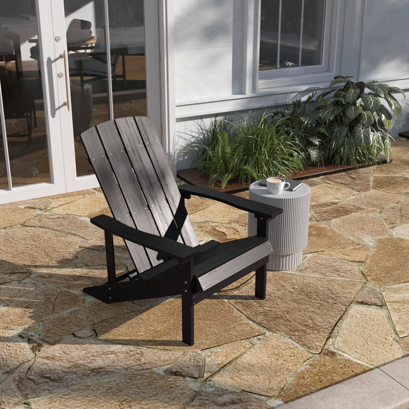 Bayfield All-Weather Poly Resin Wood Adirondack Chair, Slate Gray
