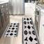 Ensemble de 2 tapis de cuisine géométriques noirs à motif géométrique-775614634