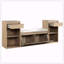 Banc de rangement tout-en-un avec coussin, compartiments, tiroirs et tablettes ouvertes, banc de rangement-1008567976