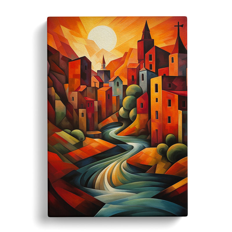 River Cubism No.2 - No Frame Print, 50cm H x 35cm W x 3cm D