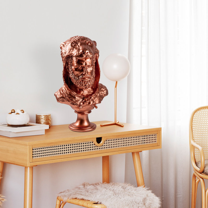 Hand-Painted Decorative Object, Copper Color, 11.8 x 19.3 x 8.7 inches | 100% Polyester Material | Unique Art Piece with Distinctive Color Variations | Perfect for Home Decor & Stylish Accents