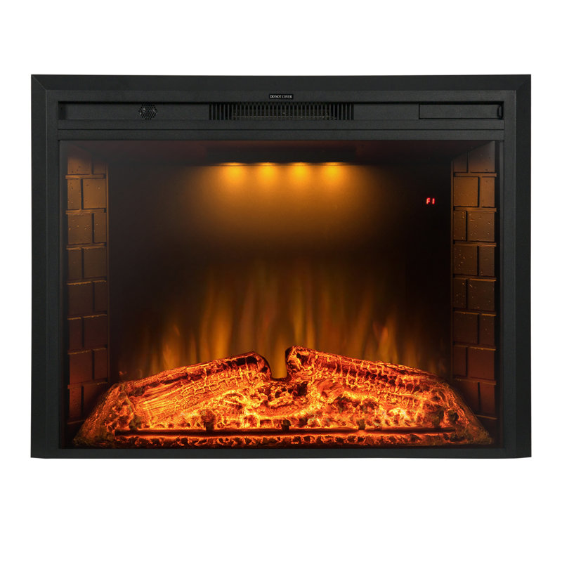 Colo Black Electric Fireplace Insert with 5100 BTU, 25" H x 33" W x 9" D