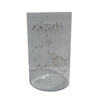 Cylindrical Glass Vase Gold H 10.2" & Dia 5.9"