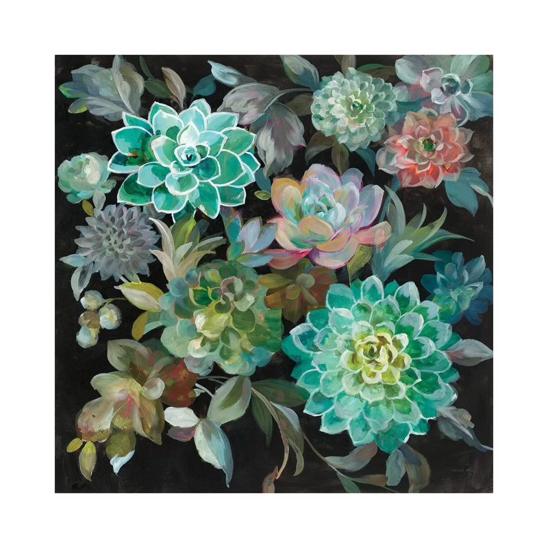Floral Succulents by Danhui Nai - Print on Canvas, Wrapped Canvas, 30.48 cm H x 30.48 cm W