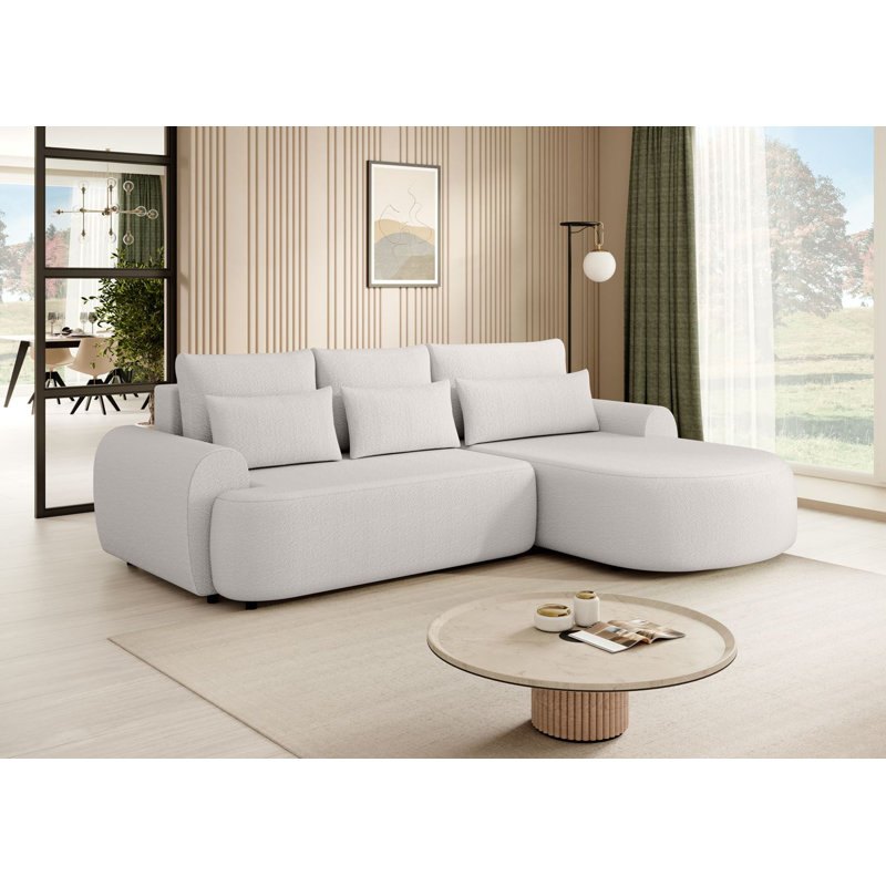 Cyani 4 Seater Sofa Bed, Right Hand Facing, White