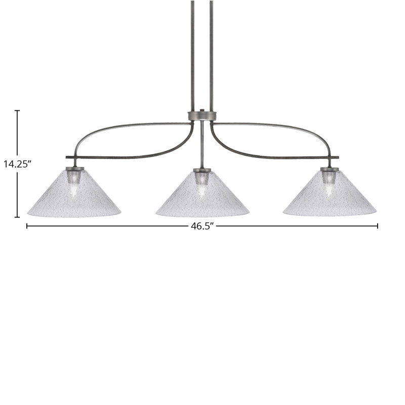 Barre d'éclairage de salle de bain 3 lumières Ghita, H 14,25 po x l 46,50 po x P 14,25 po, Coloré, Graphite